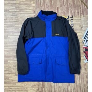 Stearns Rain Jacket Blue Black Colorblock Outdoor Coat Men's L
